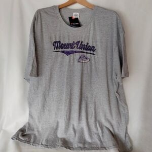 Fanatics Mens Mount Union Purple Raiders Shirt Short Sleeves Grey 3XL NWT